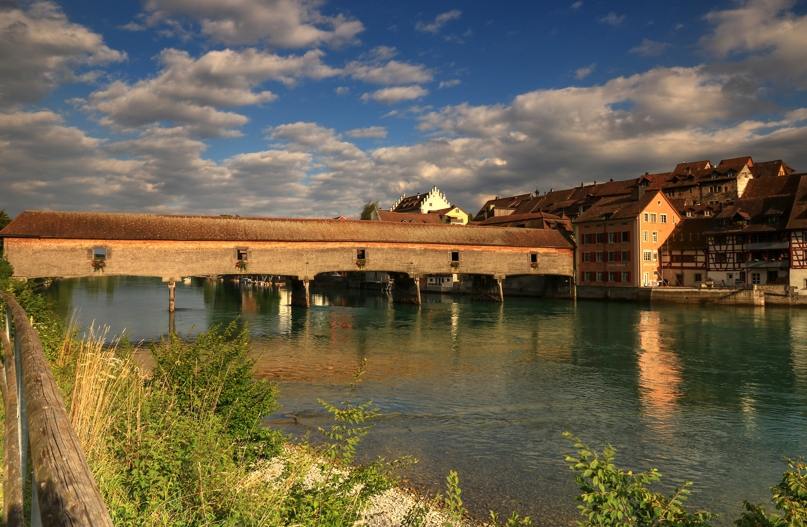 Holzbrücke am Rhein bei Diessenhofen