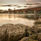 Holzbrücke am Rhein