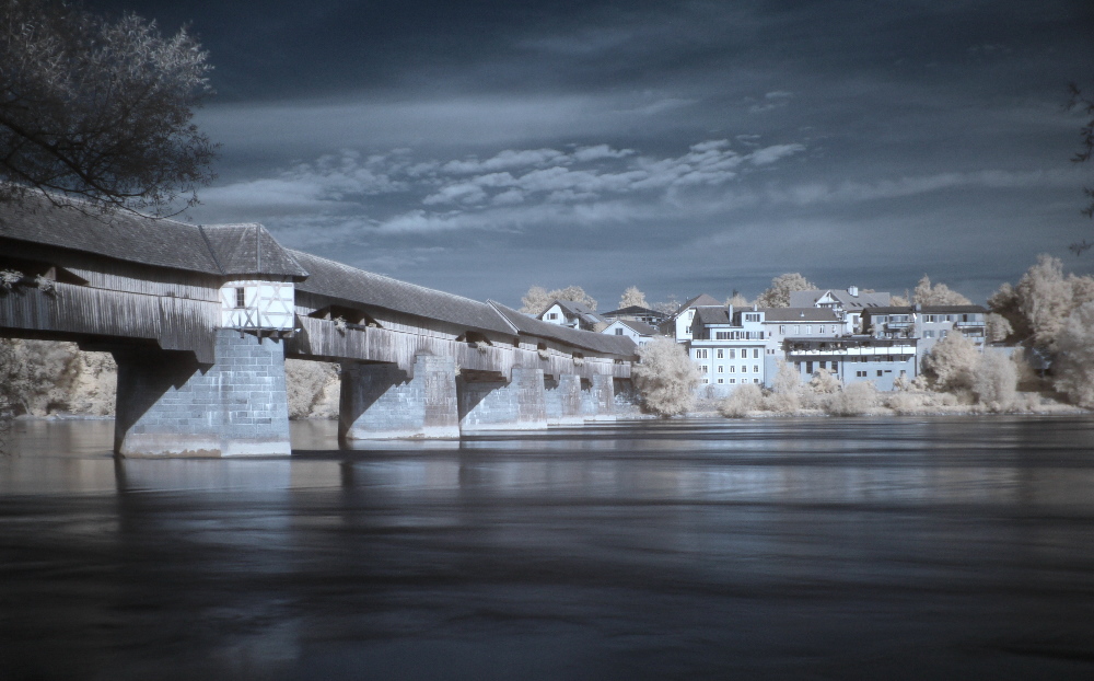 Holzbrücke Bad Säckingen in Infrarot