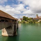 Holzbrücke über den Rhein