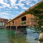 Holzbrücke über den Rhein