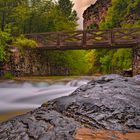 Holzbrücke über den Rio Bellos San Urbez