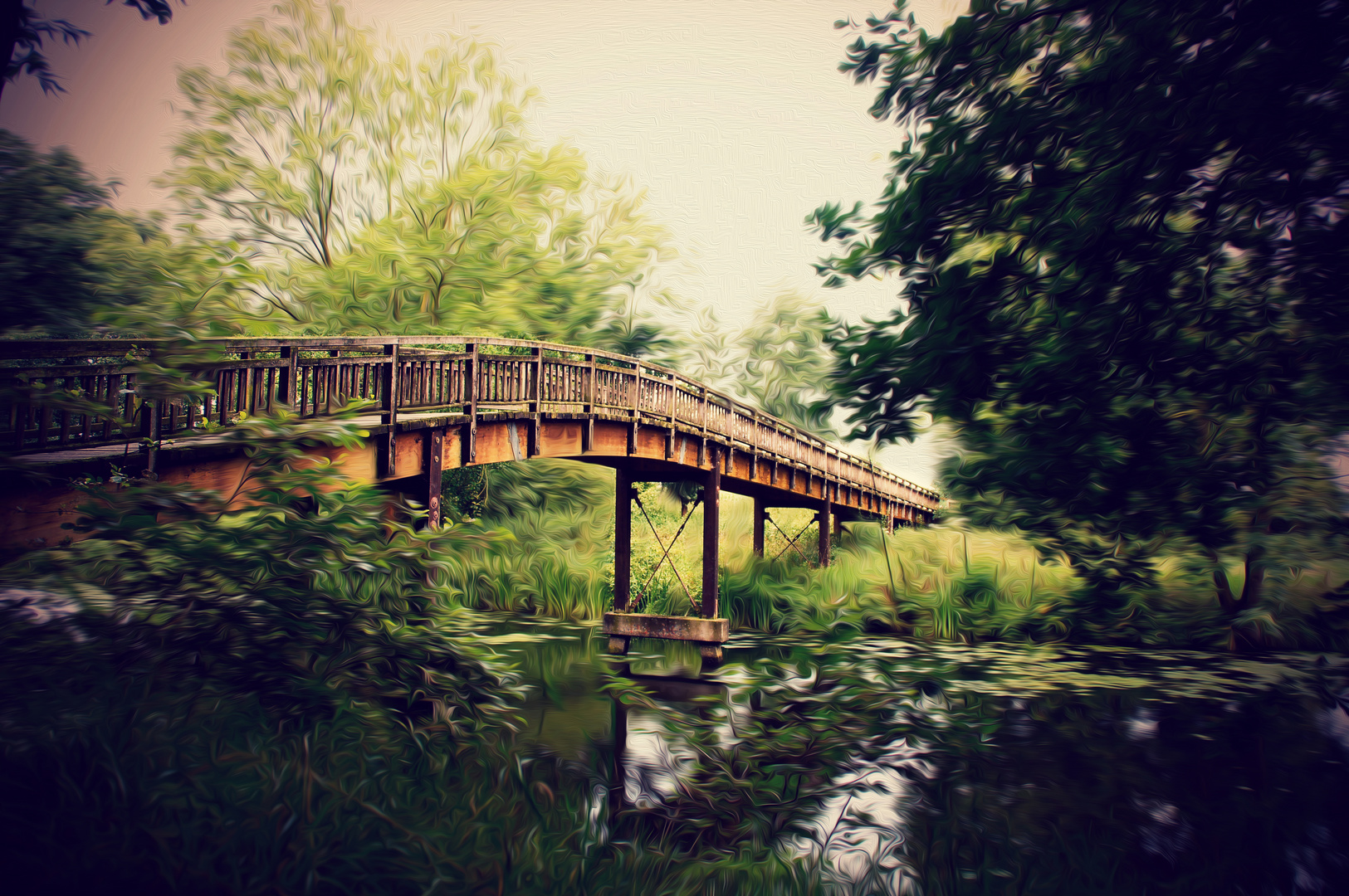 Holzbrücke über die Ilmenau