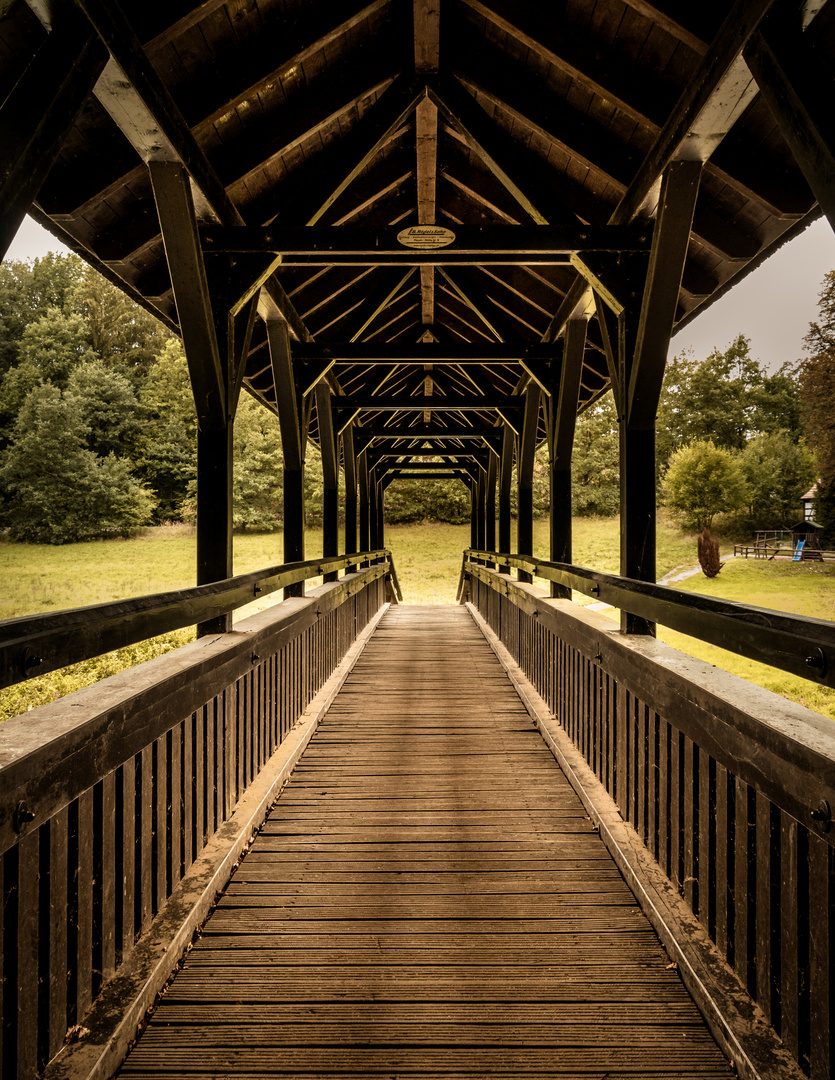 Holzbrücke und Holzwege