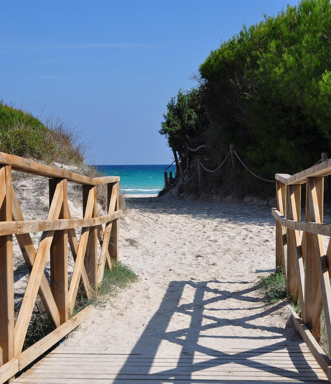 Holzbrücke zum Meer