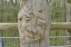 Holzfigur in Baum geschnitzt