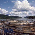 Holzflößen auf dem Klarälven/Värmland/Schweden