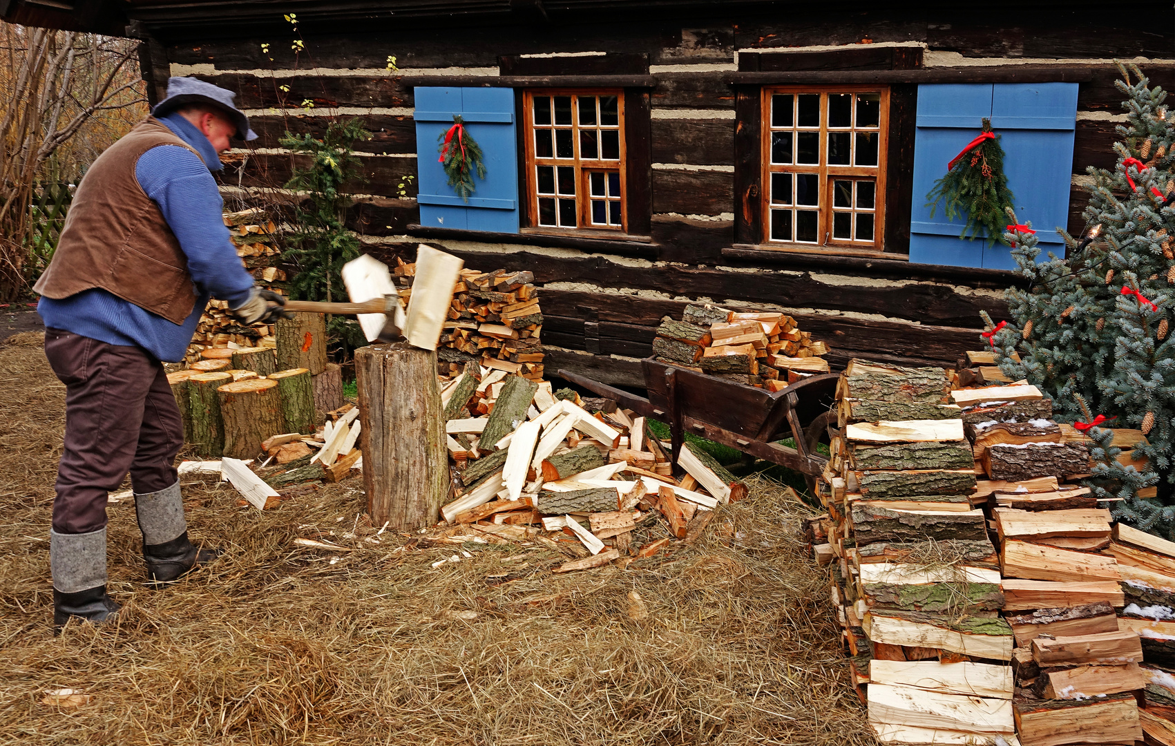 Holzhacken Foto Bild Spezial Winter Weihnachtsmarkt Bilder Auf Fotocommunity
