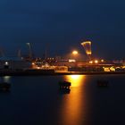 Holzhafen Wismar zur blauen Stunde