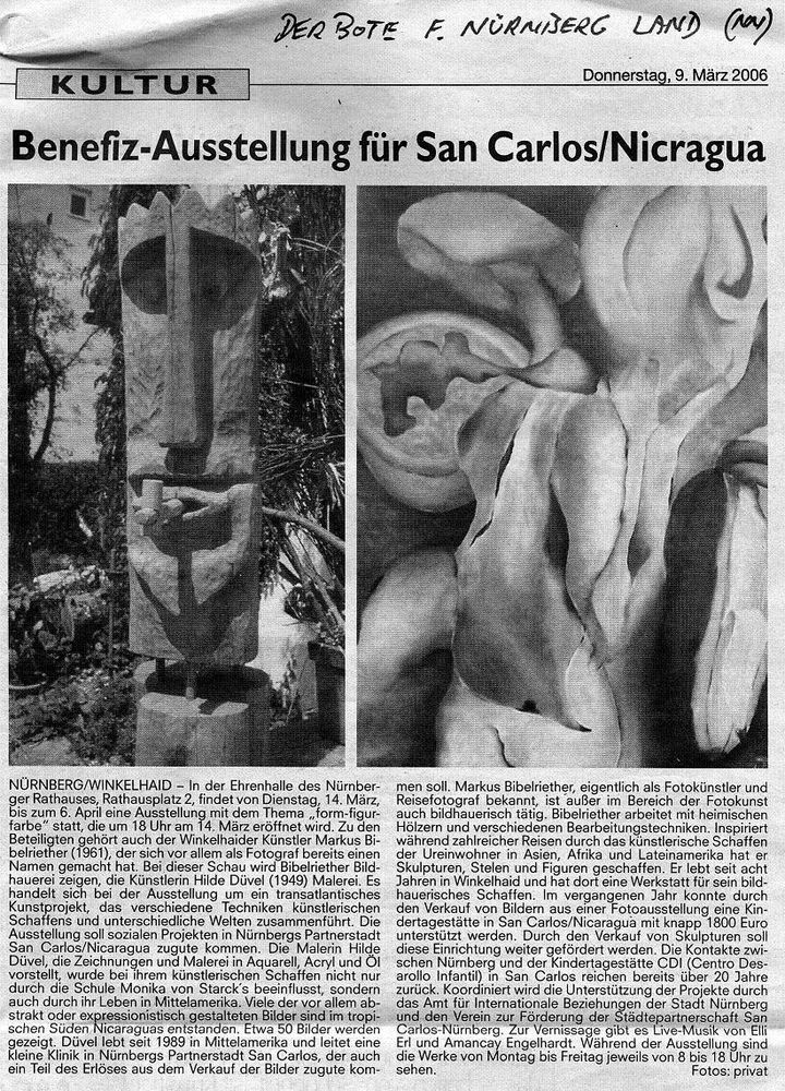 Holzskulpturen Artikel" Der Bote 2006"