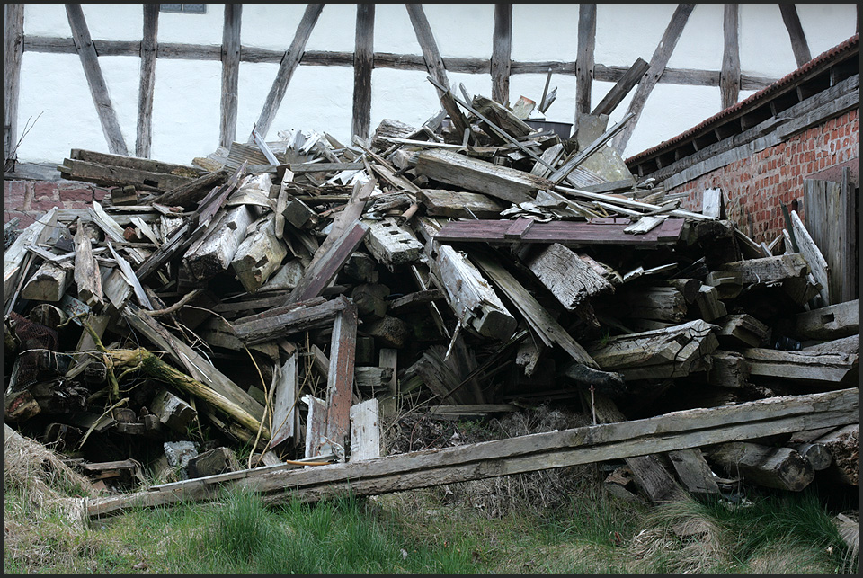 Holzstoß in Unterfranken