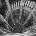 Holztreppe im Neuen Rathaus in Hannover