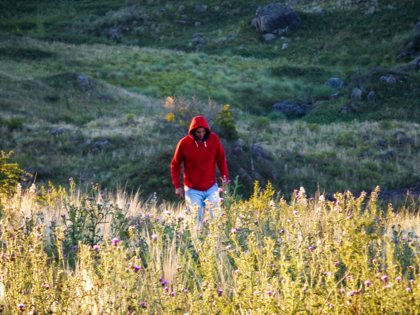 Hombre de rojo