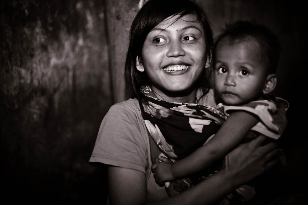 Homeless girl on the streets of Jakarta