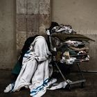 Homeless in Boqueria.