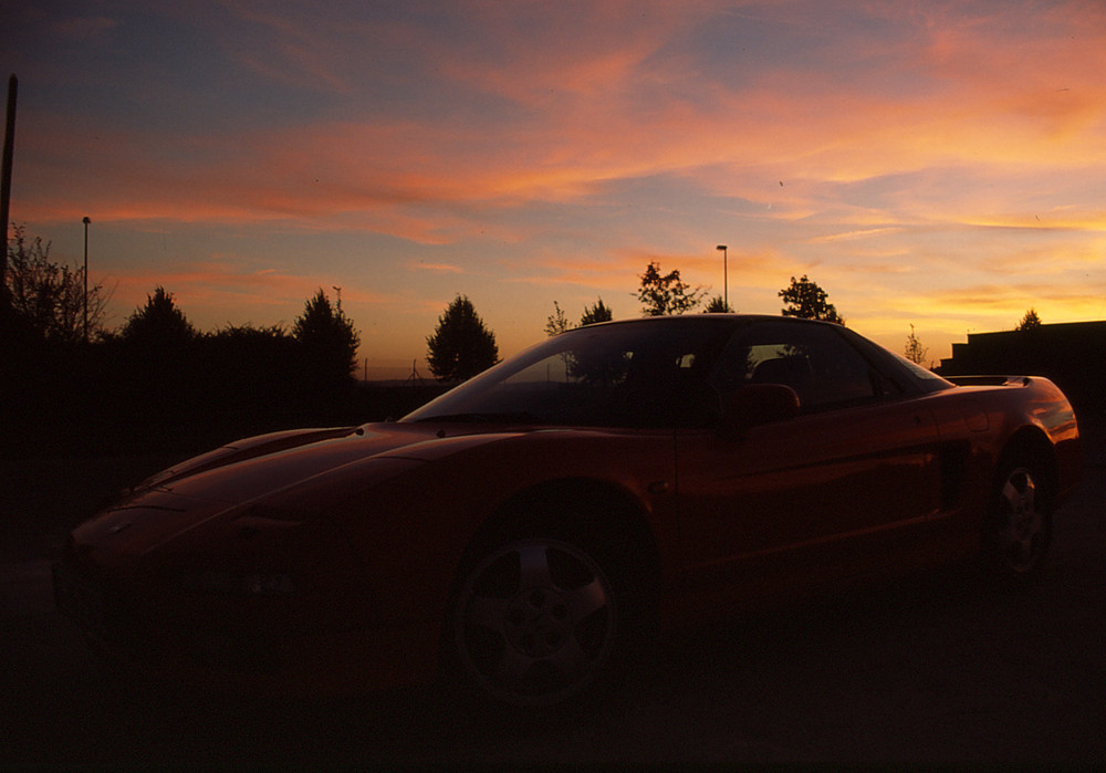 Honda NSX VOR dem Sonnenuntergang Dia-Scan