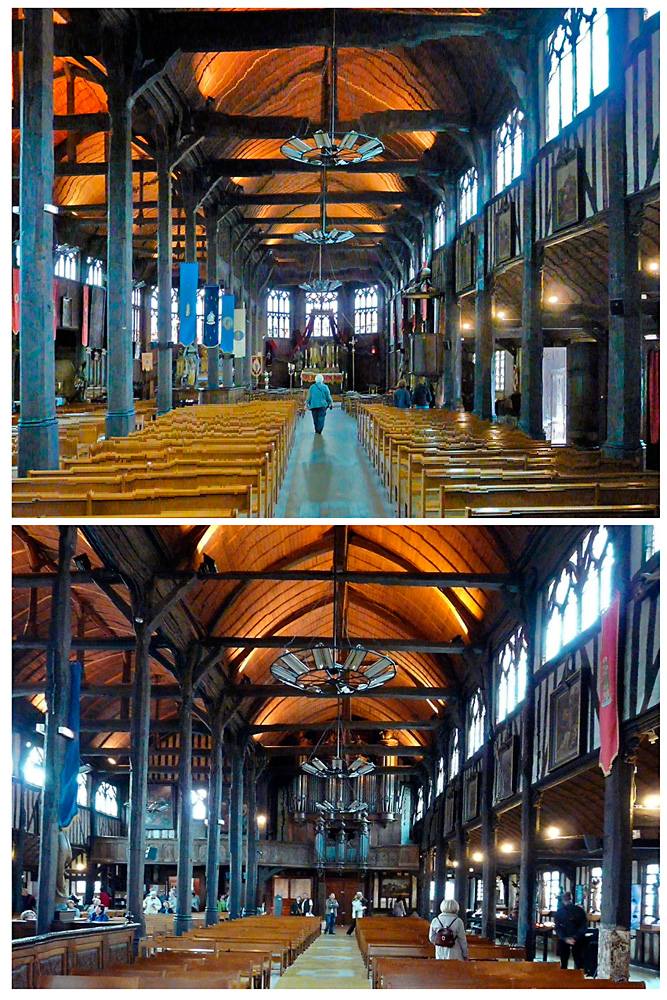 Honfleur - Innenraum der ungewöhnlichen Kirche