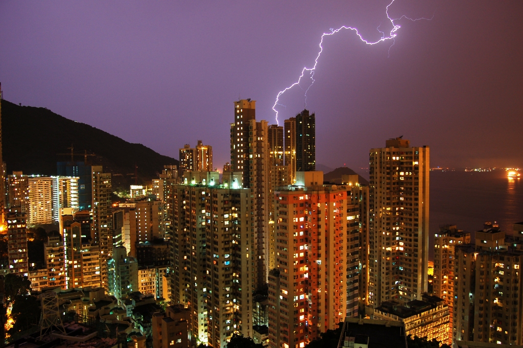 Hong Kong Blitzeinschlag