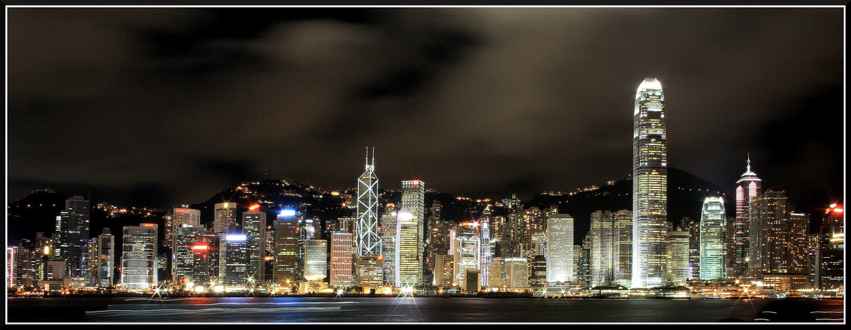 Hong Kong Island nachts