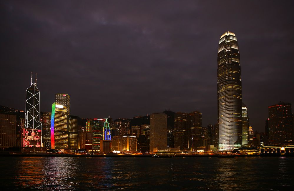 Hong Kong Skyline am Abend