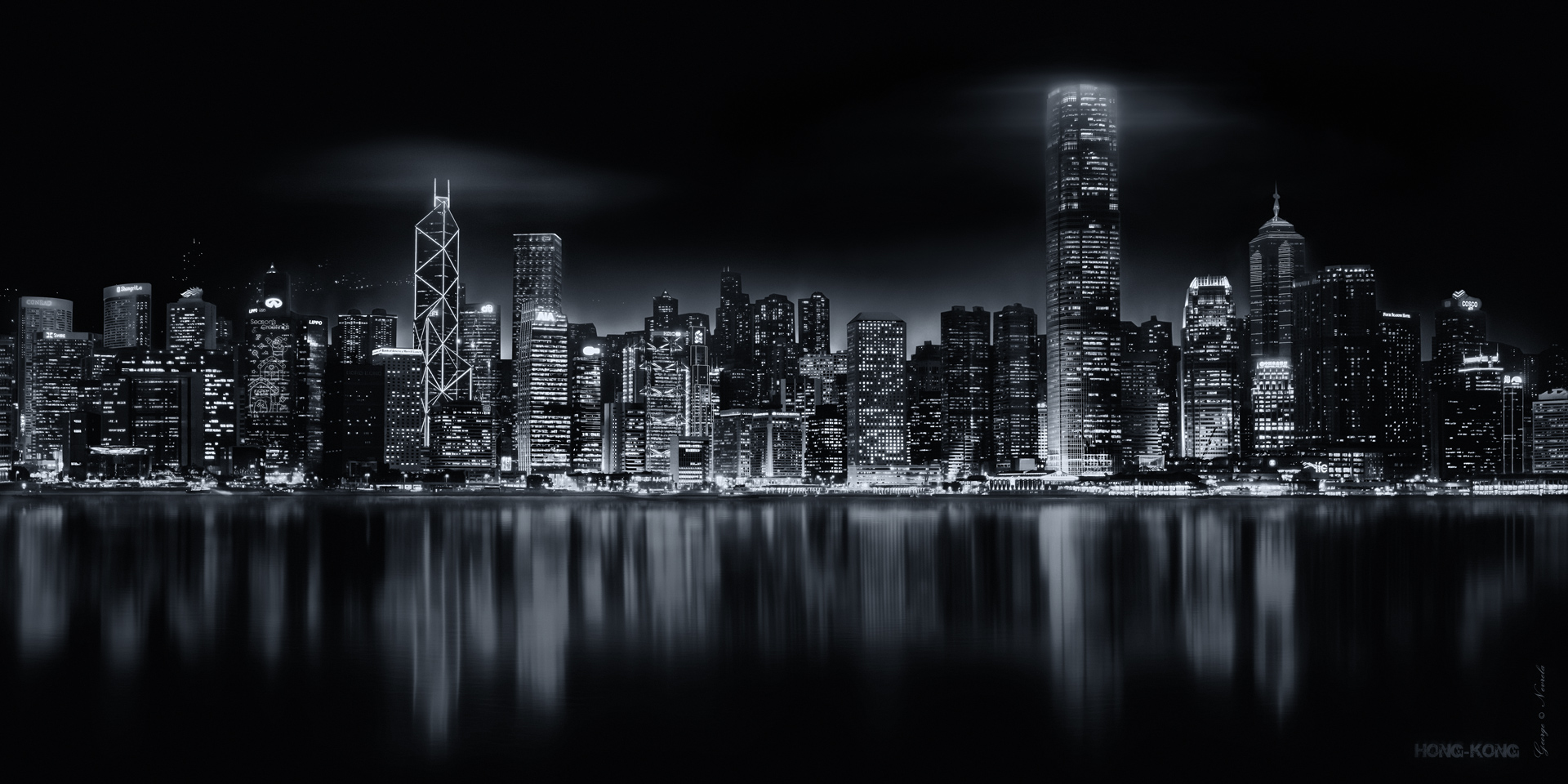 Hong-Kong Skyline BW