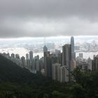 Hong Kong von oben mit Wolken