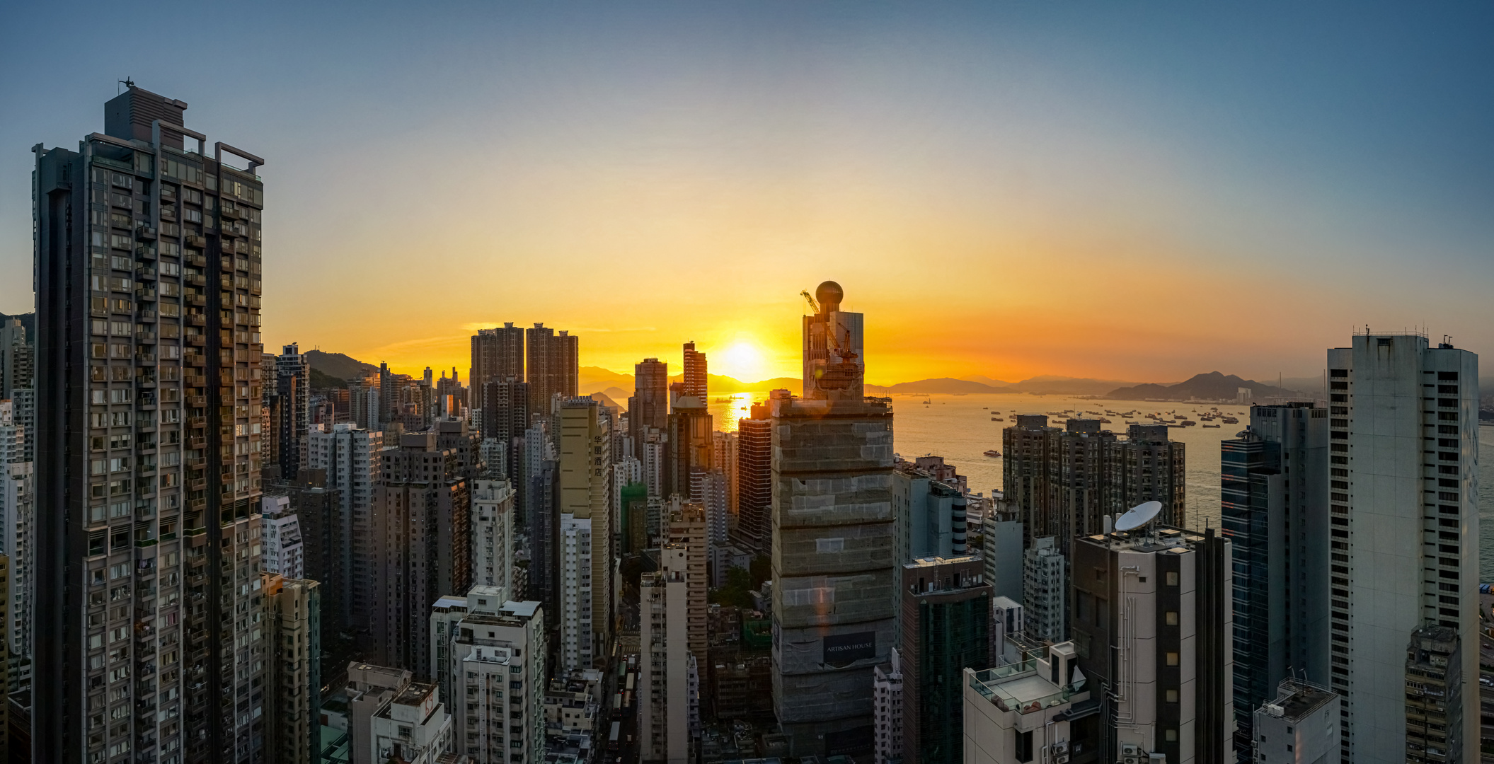 Hongkong bei Sonnenuntergang