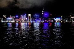 Hongkong Island at night