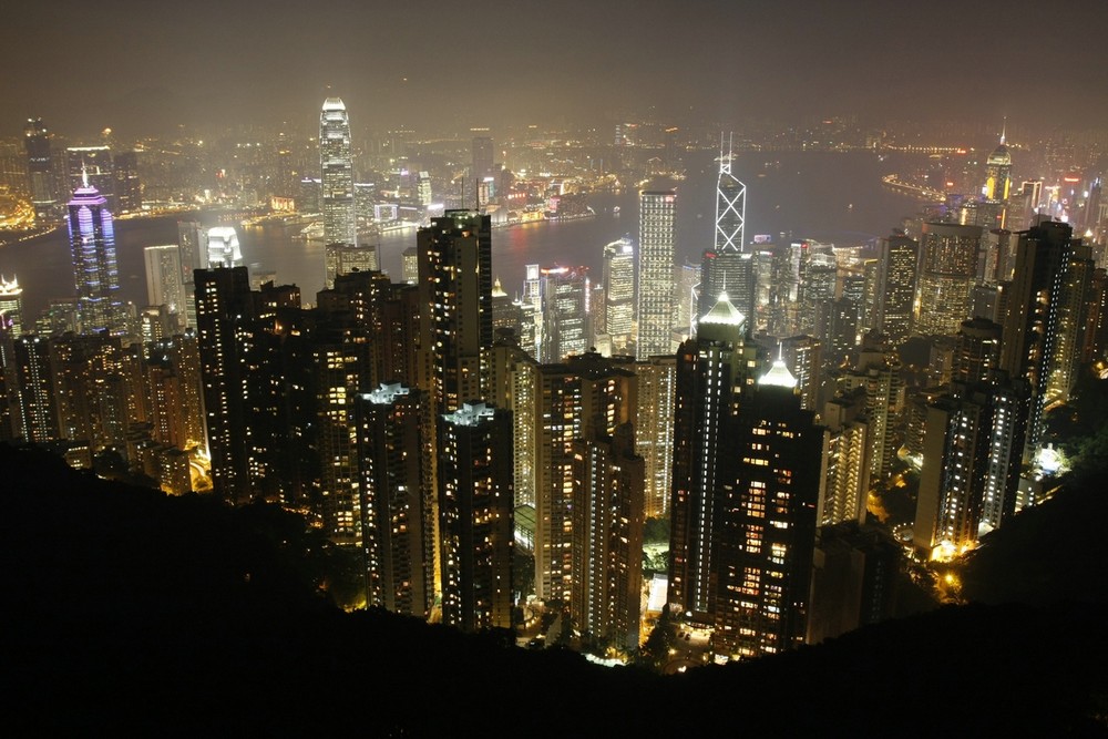 Hongkong Nachtaufnahme The Peak Nightshot Asien