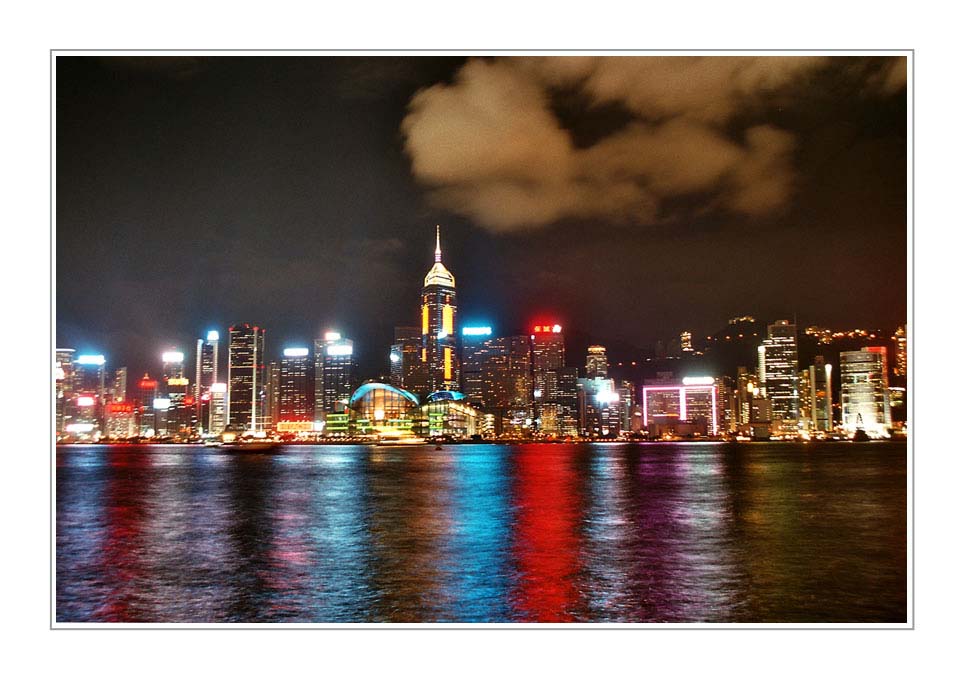 Hongkong, Victoria Bay at Night