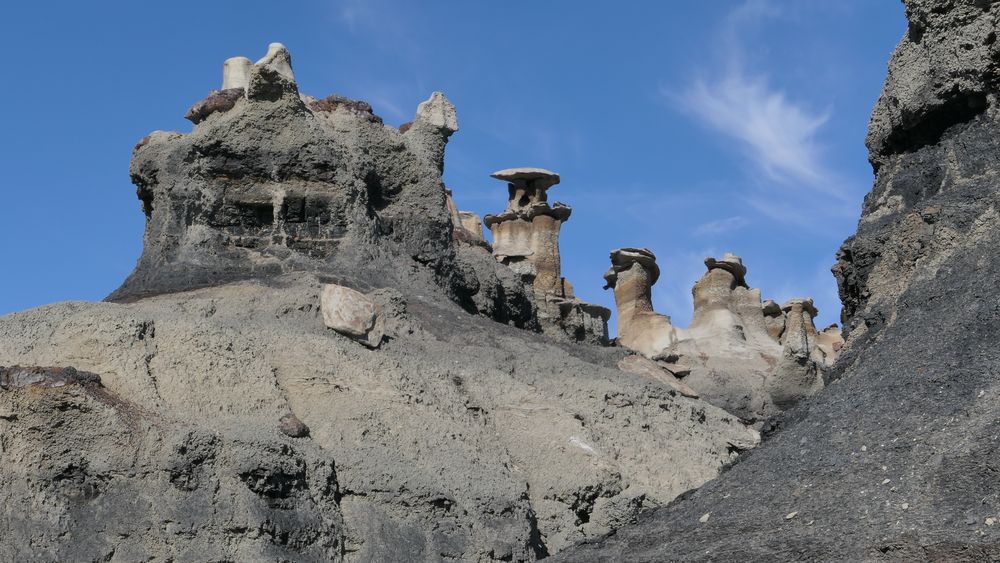 Hoodoos im Bisti Badlands in New Mexico