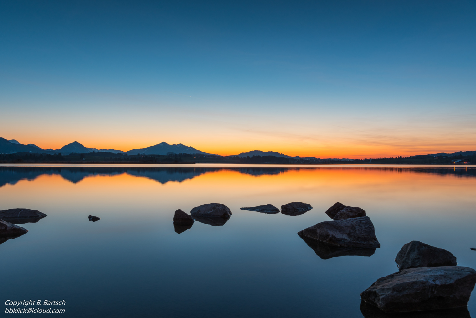 Hopfensee near Füssen in Ostallgäu, Germany