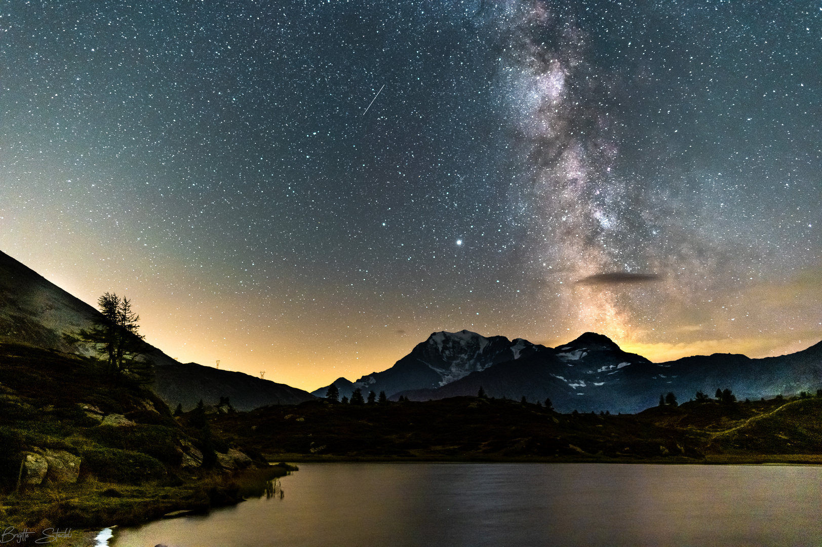 Hopschuhsee Simplon bei Nacht