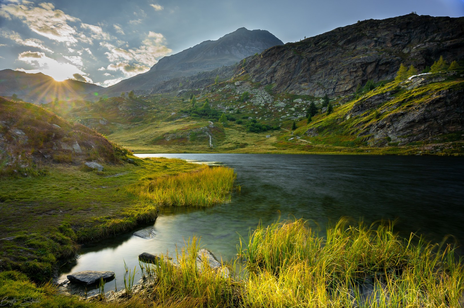 Hopschusee Simplon bei Sonnenuntergang