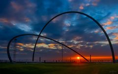 Horizontobservatorium bei Sonnenuntergang