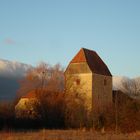 Horkheimer Schloss mit einem Gebirge aus Wolken