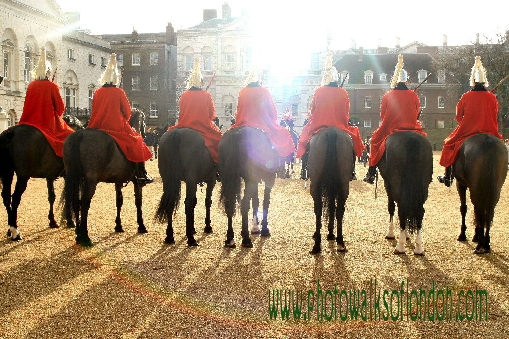 Horse Guards and sunburst