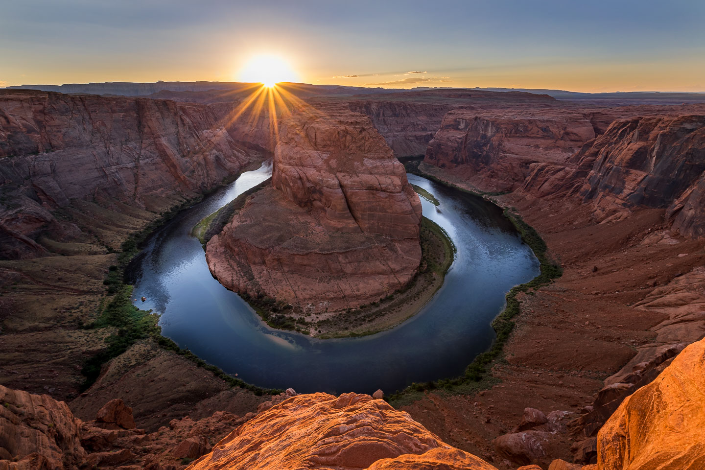 Horseshoe Bend im Licht der untergehenden Sonne