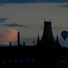 hot-air balloon at night