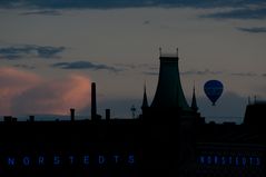 hot-air balloon at night