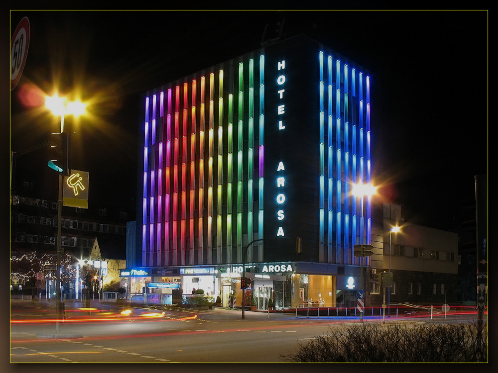 Hotel Arosa bei Nacht