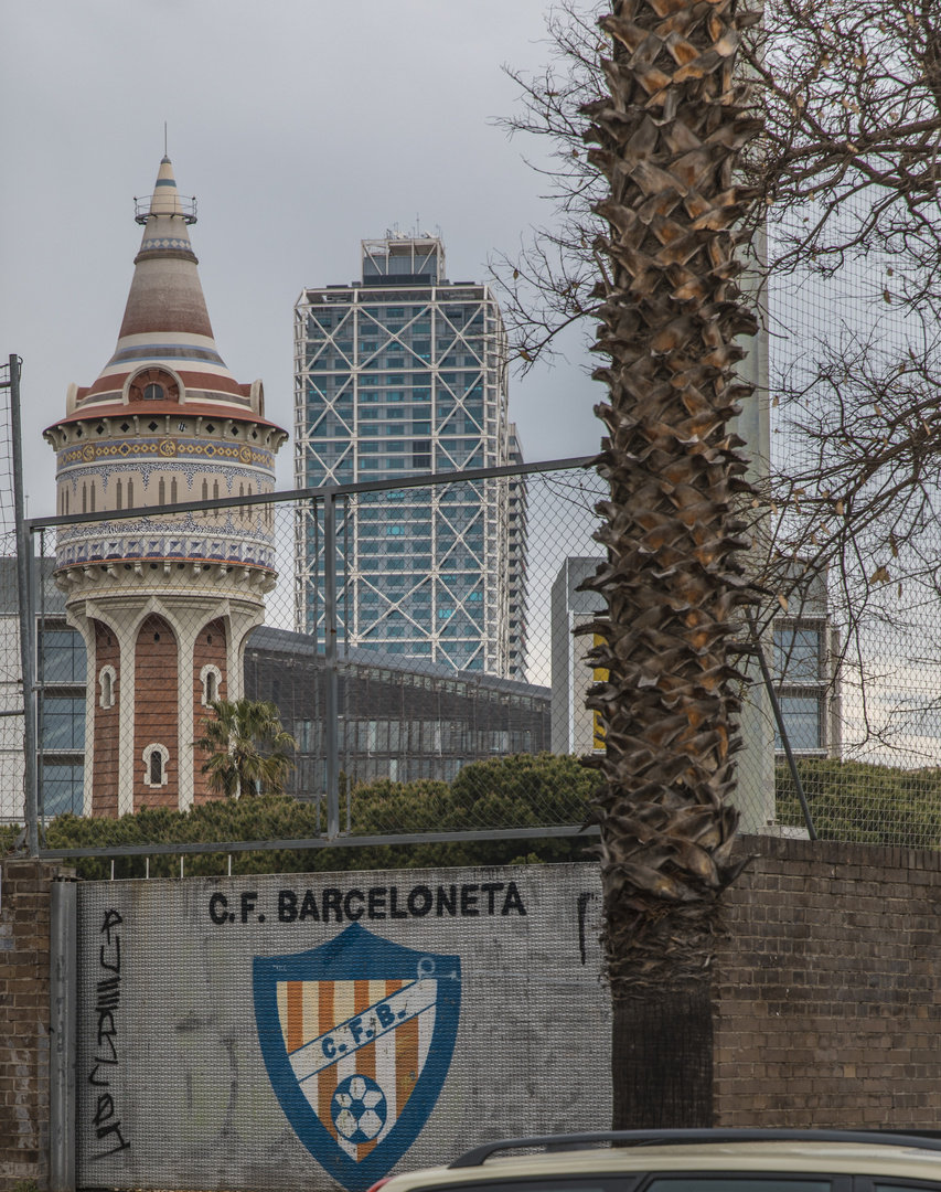 Hotel Ars, 1994; Torre d'aigua, 1906; C.F. Barceloneta, 1930