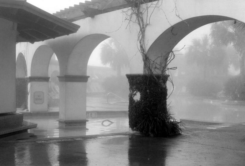 Hotel Galvez Pool in Fog