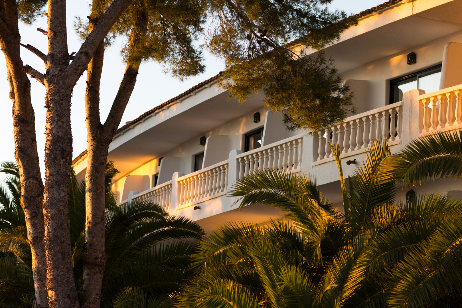 Hotel im Sonnenuntergang