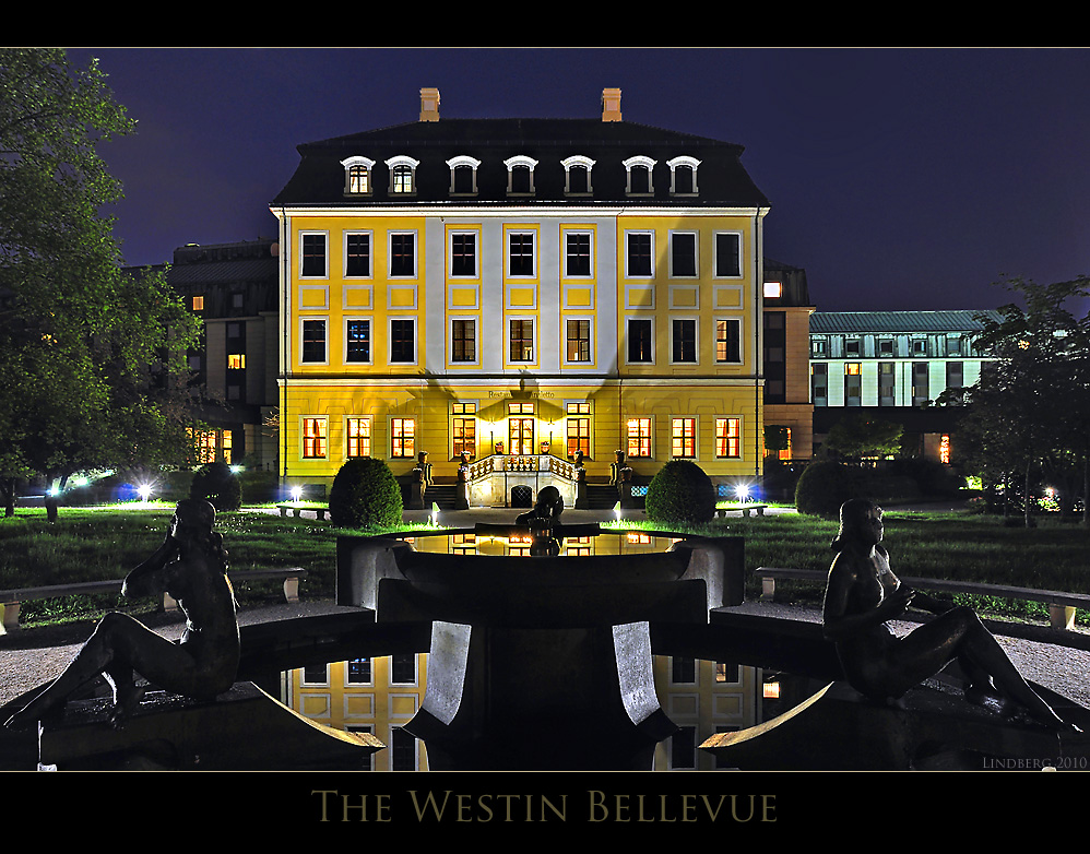 Hotel The Westin Bellevue in Dresden, Gartenseite zur Elbe hin