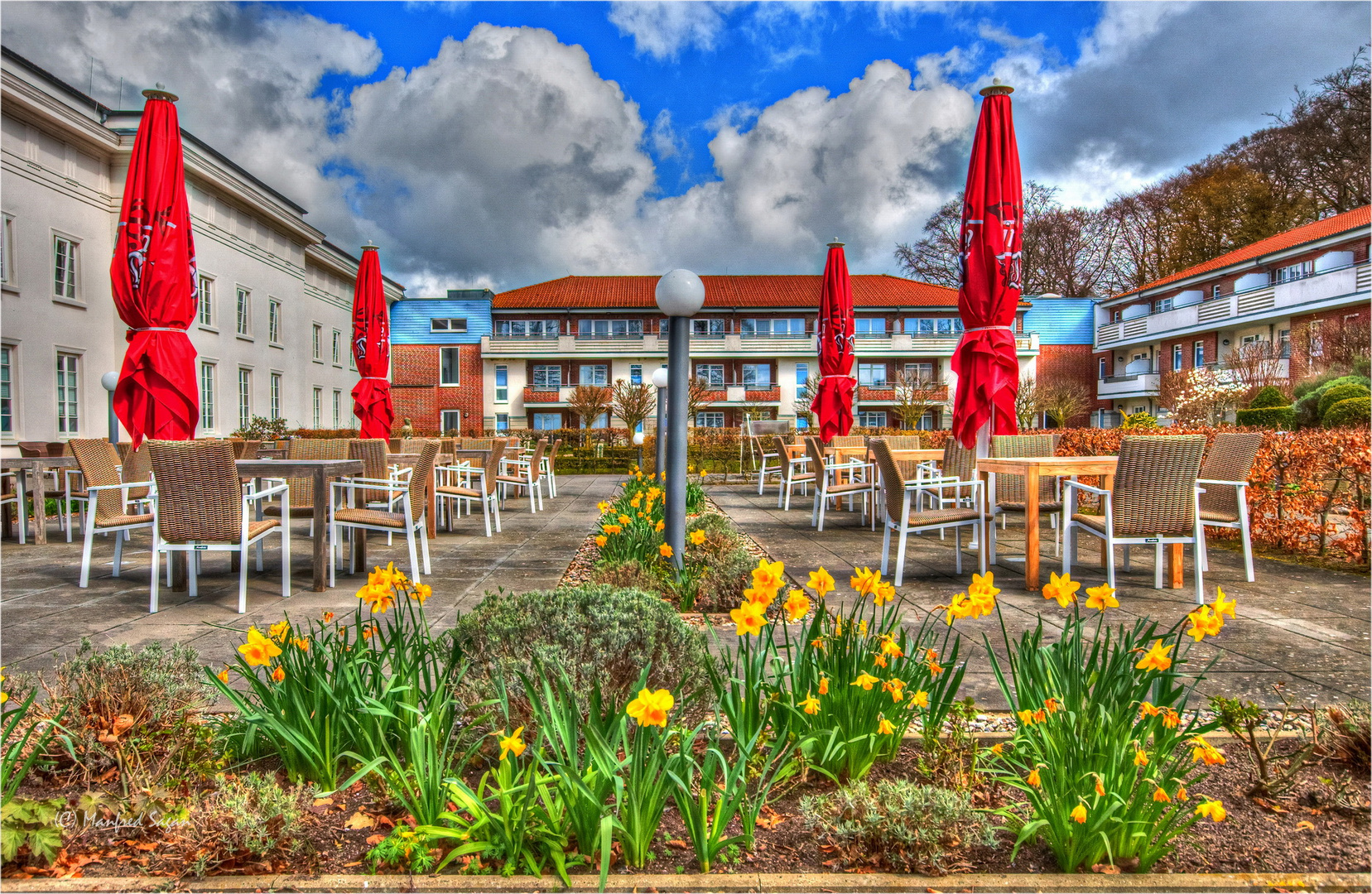 Hotelgarten "Badehaus Goor" in Lauterbach auf Rügen...