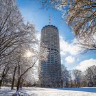 Hotelturm im Winterlicht