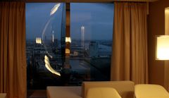 Hotelzimmer mit Blick auf Marco-Polo-Tower