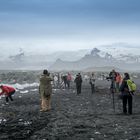 Hotspot für Fotografen der schwarze Strand an der Jökulsárlón