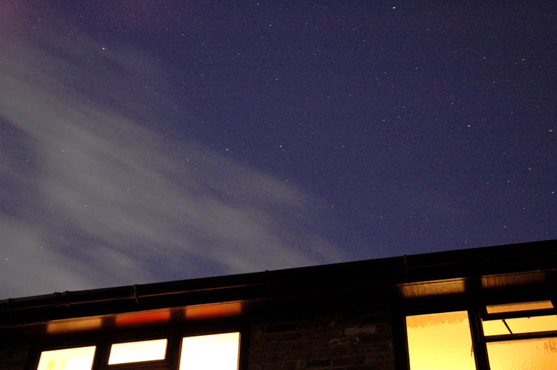 house at night